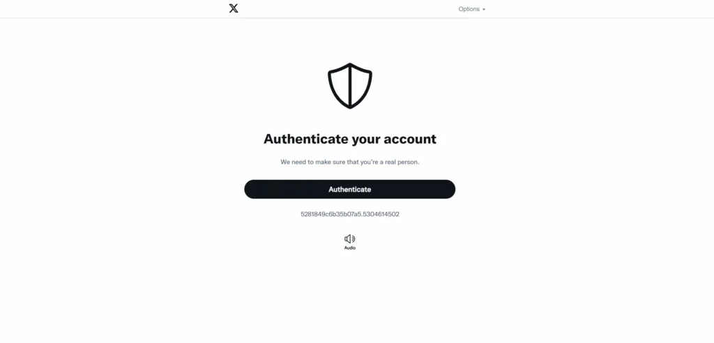X账号锁定后的Authenticate your account人机验证页面